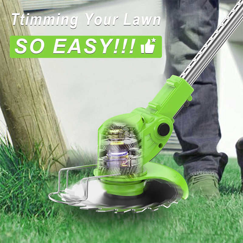 Cordless Electric Grass Trimmer 2-in-1 Lawn Edger 2 Batteries & Blad